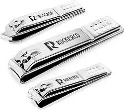 Conjunto de corta-unhas de aço inoxidável 3 peças & Cortador de unha de aresta de unha de aço inox. O melhor presente para homens e mulheres (Prata)