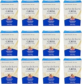 12pk - Donkey's Milk Soap - Jabon Leche de Burra - Grisi (3.5 Oz. X 12 Units) by Grisi