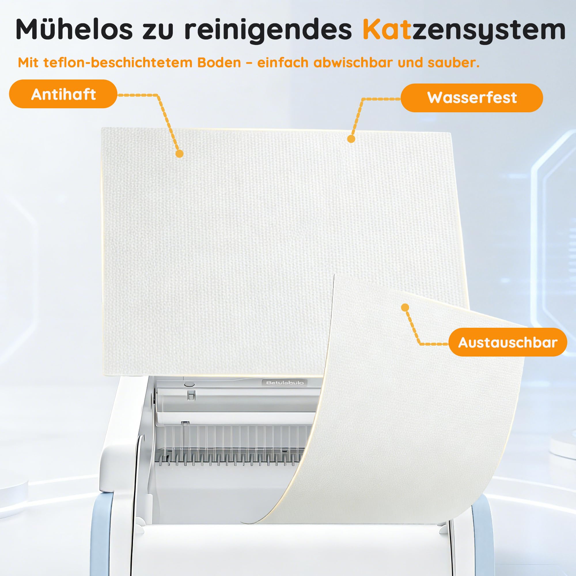 Selbstreinigende Katzentoilette mit Offenem Top-Design | Automatisches Katzenklo für Mehrere Katzen mit 4 Infrarotsensoren,Niedriger Einstieg (16 cm) für Kätzchen & Senioren