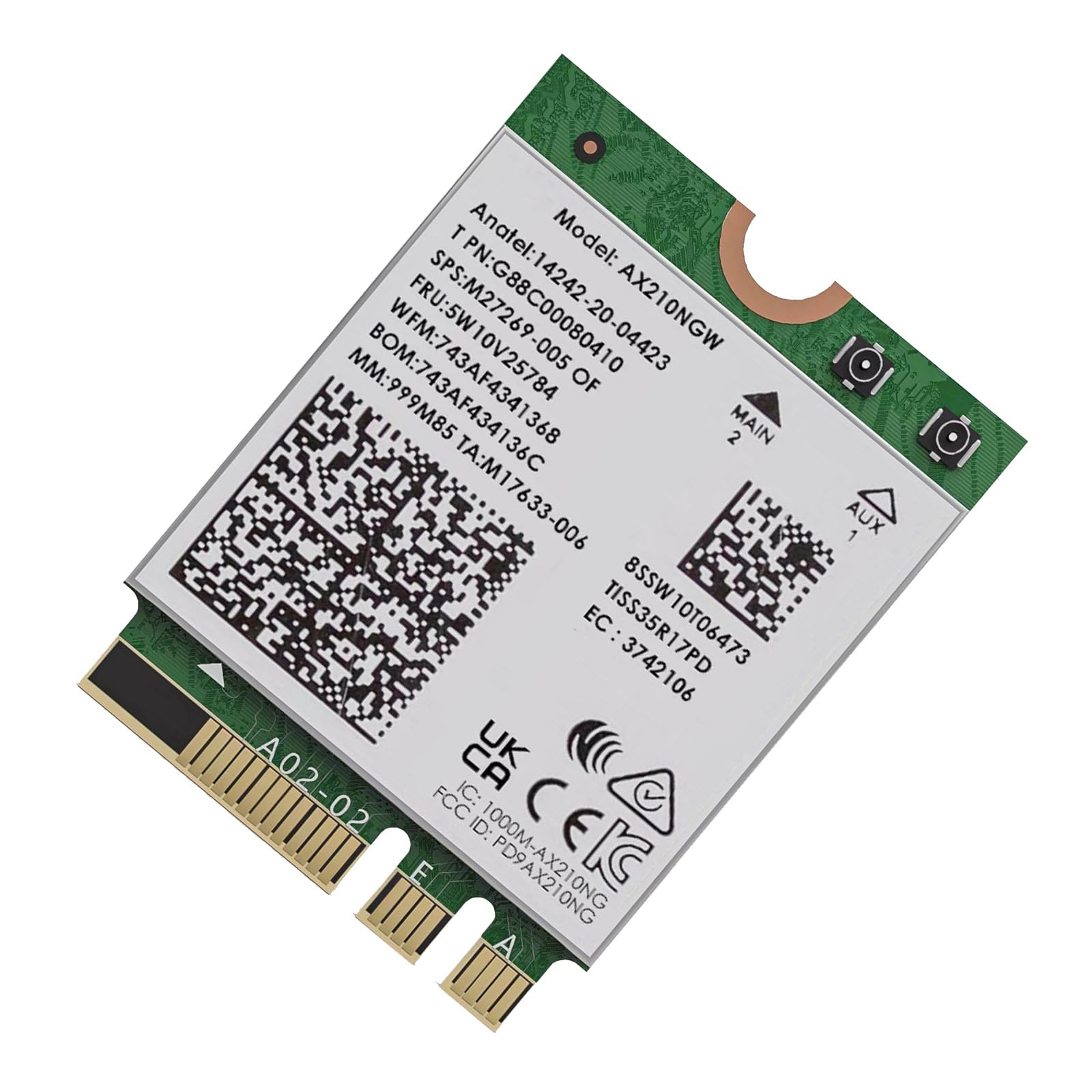 WiFi 6E Wireless Card Bluetooth 5.3 5400Mbps Tri-Band 2.4Ghz/5Ghz/6Ghz Network Adapter