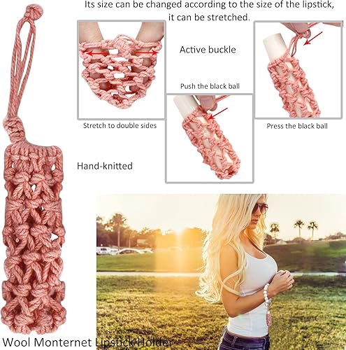 Miniatura 5 de BIHRTC Pulseras de llavero de anillo de silicona con llavero tipo cartera con soporte para lápiz labial para mujeres