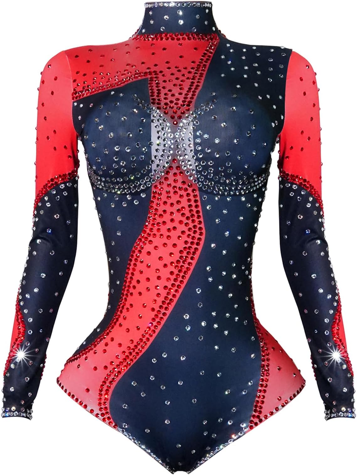 Fashion Priting Glitter Rhinestone Bodysuit Sexy Pole Dance Dj Leotard Birthday Club Celebrate Team Drag Queen Outfit