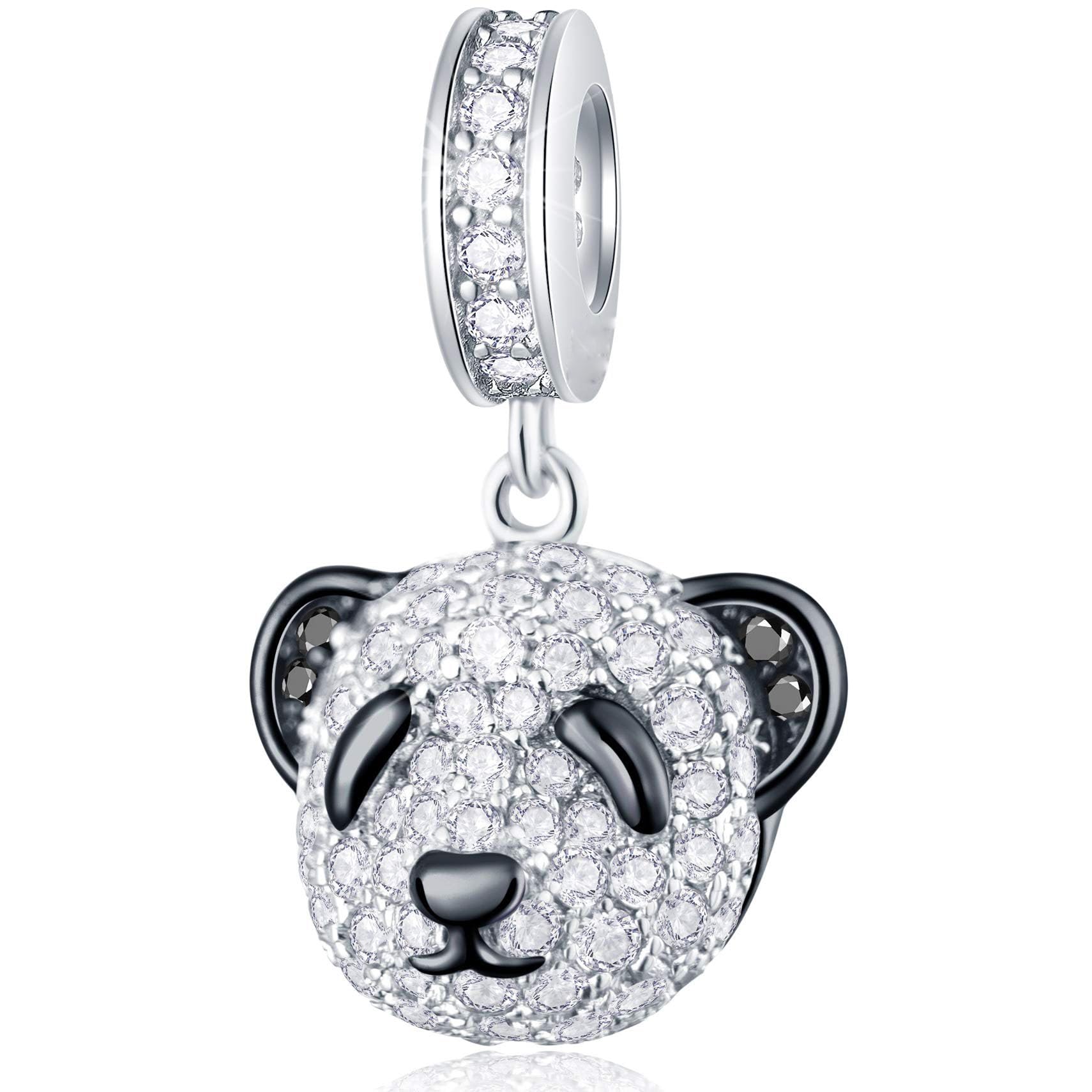Animal Theme Charms, Mom/Child of Owl Bear Dog, Rabbit Flamingo Elephant Panda Cat Parrot Crocodile Unicorn Charms in 925 Sterling Silver, Fit European Bracelet/Necklace, Gift for Mother/Friend/Lover