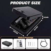 Vista 2 de PACOLO Portable Gun Safe for Pistols, Small Handgun Lock Box with Combination Lock or Key Lock, Portable Travel Pistol Safe for Travel, Home, Car