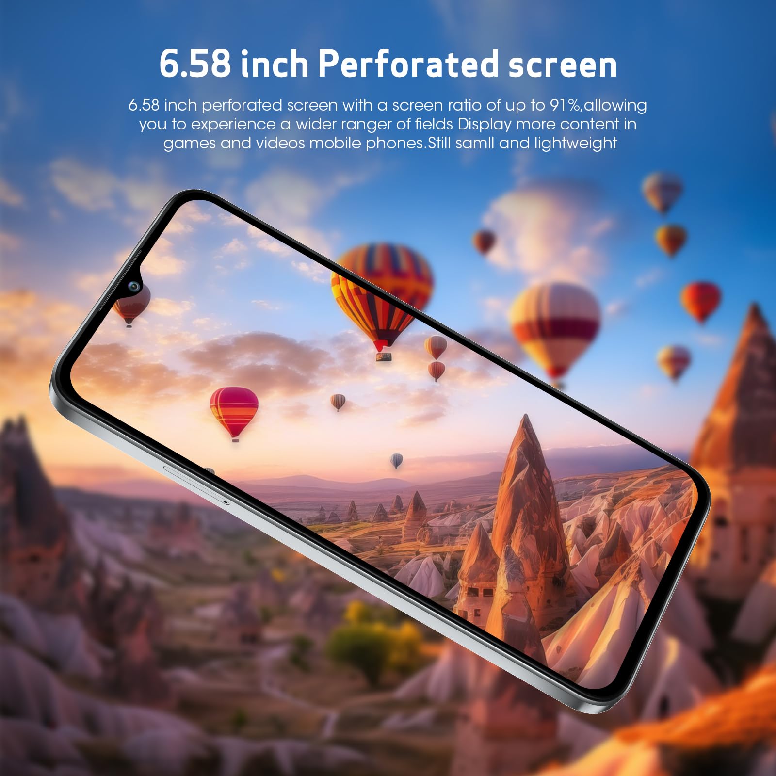 CWOWDEFU S18 smartphone Android 14 Telefone 16GB+256GB/1TB cellulare espandibile, Octa Core 6.58 "FHD+ 24MP+48MP 5000mAh Telefoni, 4G Dual SIM Telefoni Cellulari, Fingerprint/Face ID/GPS/NFC, Bianco