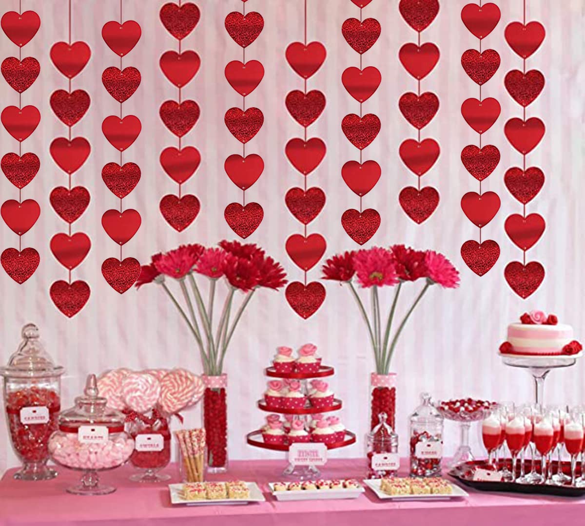 MAFENT Red Love Heart Wall Decor, Pack of 12