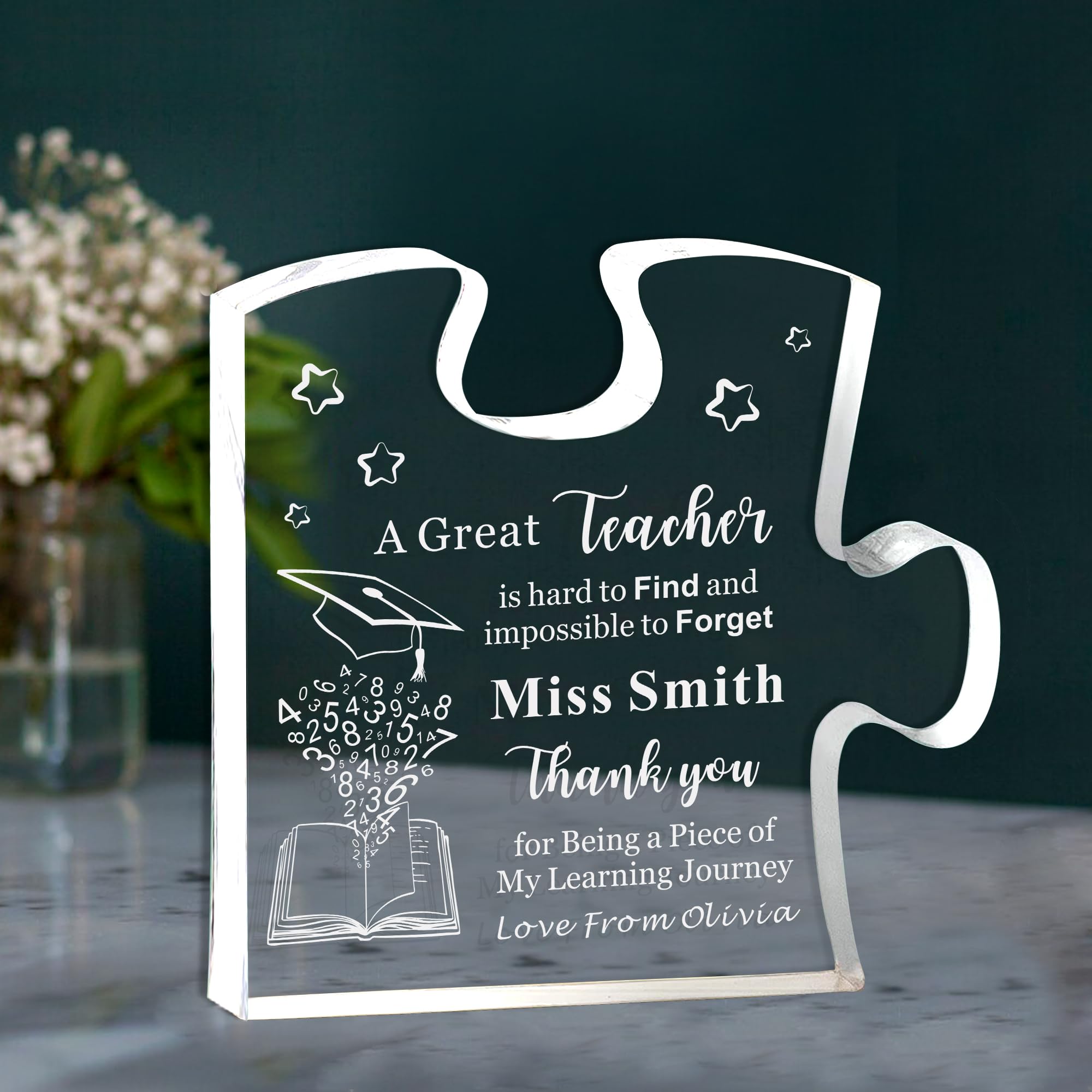 Thank You Plaque Gift - Acrylic Appreciation Plaque For Teachers, Coworkers, Employees, Office Decor