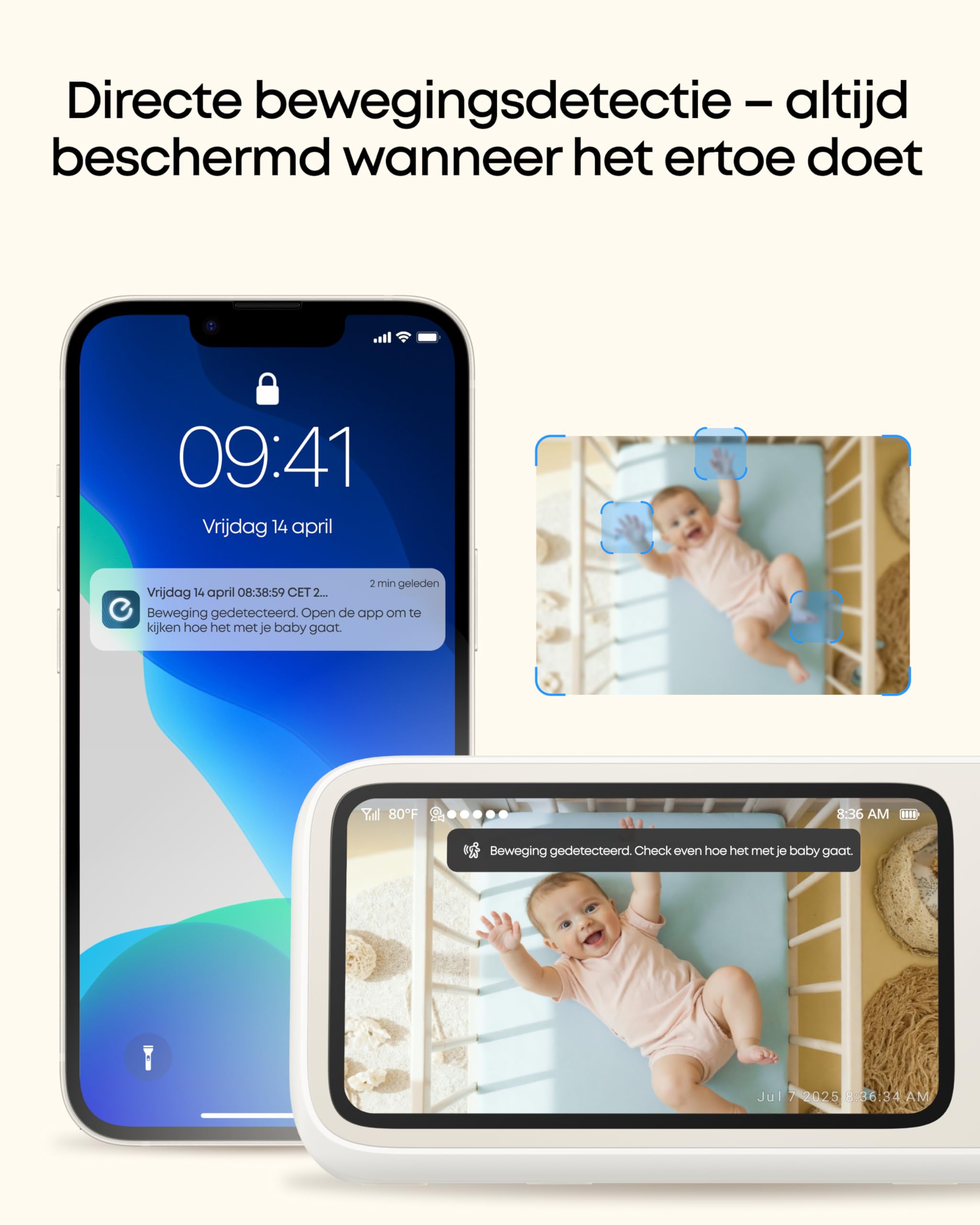 Eufy Babyphone C10 avec caméra 2K HD, écran 4,5, fonction de rotation/inclinaison, zoom 4×, vision nocturne, hybride Wi-Fi/hors ligne, batterie 12 h, alarme de mouvement, de bruit et de température