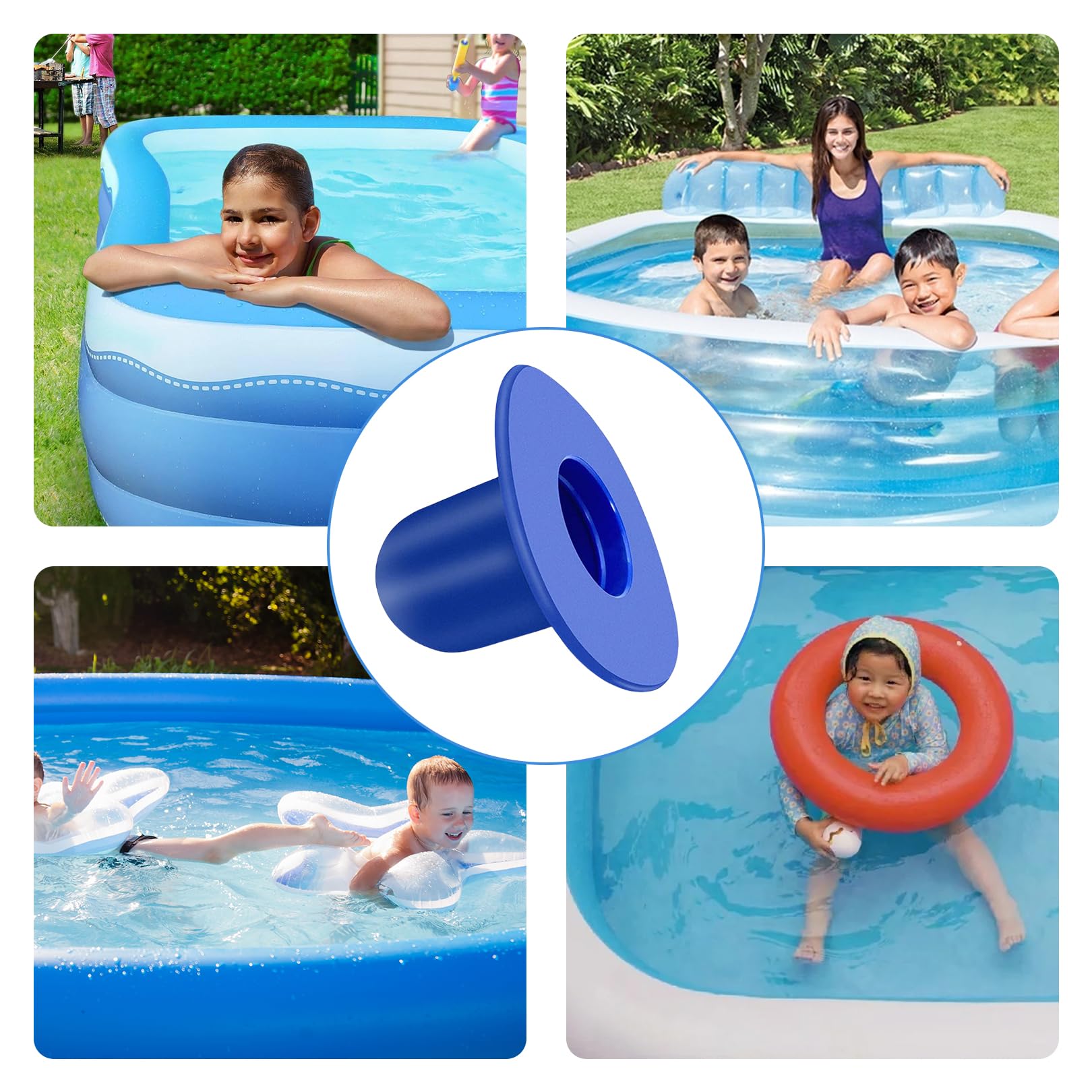4 Bouchons De Piscine Hors Sol - En Caoutchouc TPR, Pour Trous De Crépine, Vidange, étanchéité | Accessoires Piscine - 4