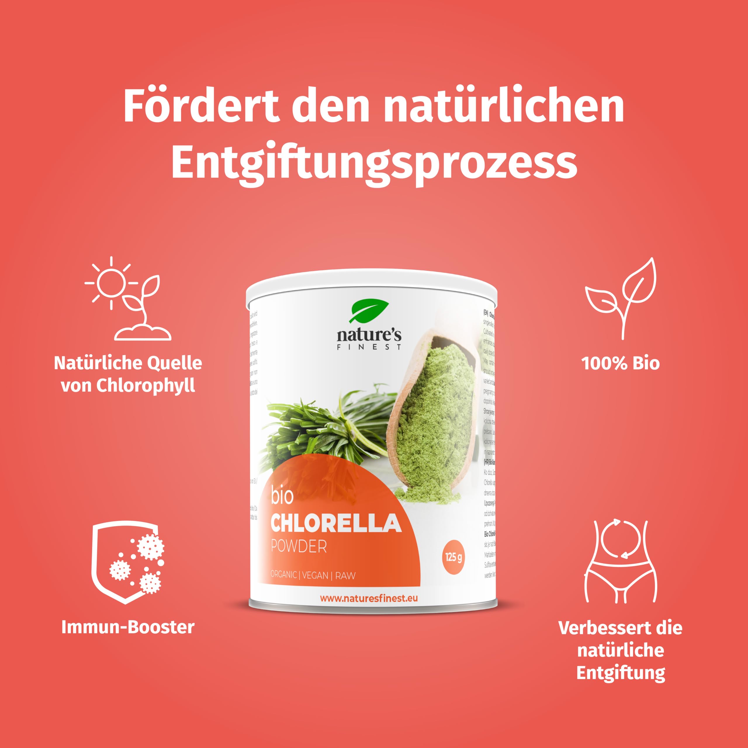 Nature's Finest Bio Chlorella, Pulver 625 g (5er Pack)