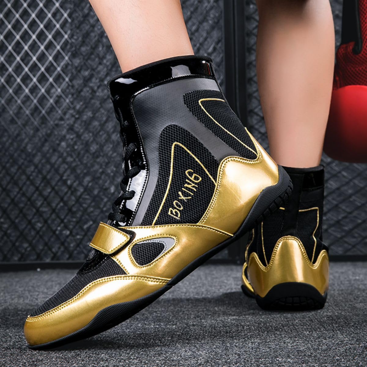 Scarpe da Boxe Uomo Scarpe da Lotta Boxer Formatori Lotta Calzature Cool Dry per Allenamento Lotta Esercizio Fitness 35-47