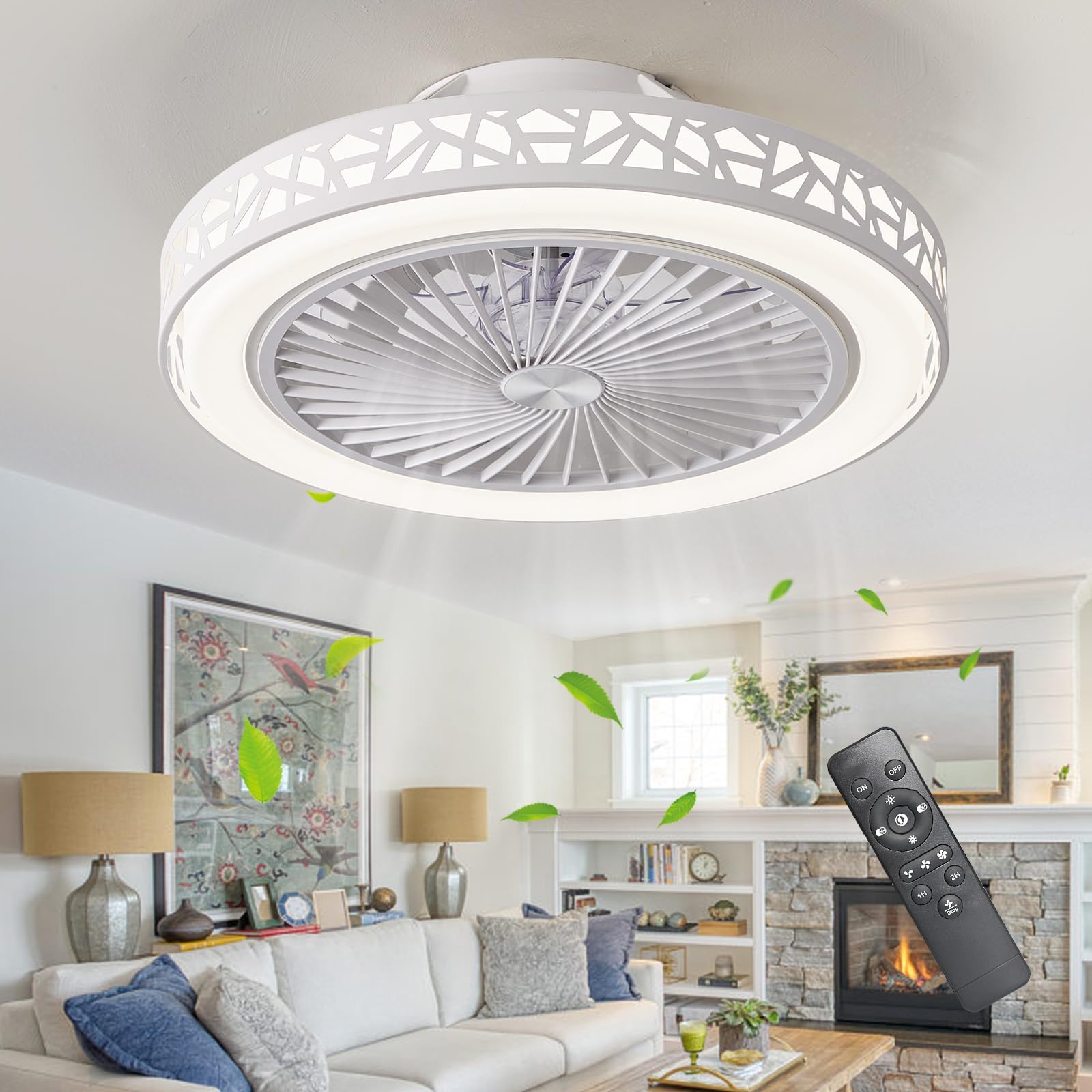 Ventilateur De Plafond Faro Barcelona Tonic 152cm Avec LED Et Télécommande – Blanc
