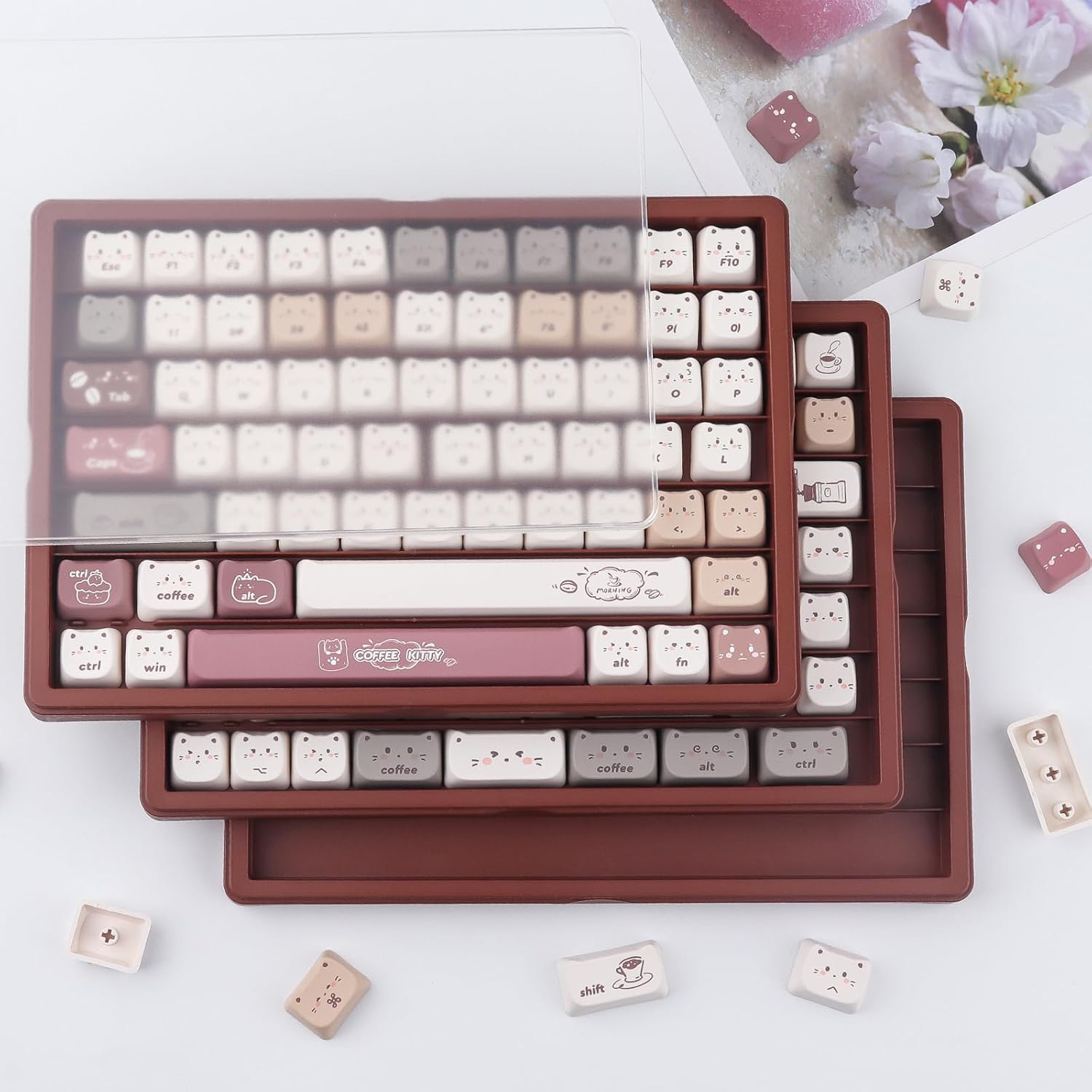 Hyekit Keycaps Storage Box, 3-Tier PBT Dustproof Case for Mechanical Keyca image 5