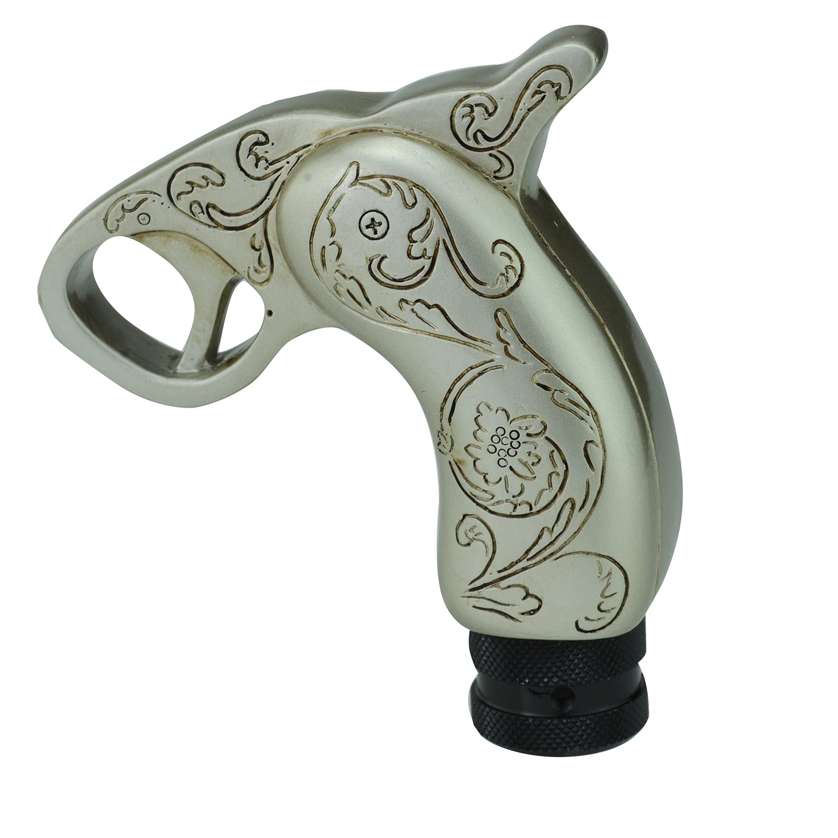 Bashineng Stick Shifter Knob Gear Lever Head Unique Car Shift Handle Replacement for Most Manual Automatic Vehicles (Silver)