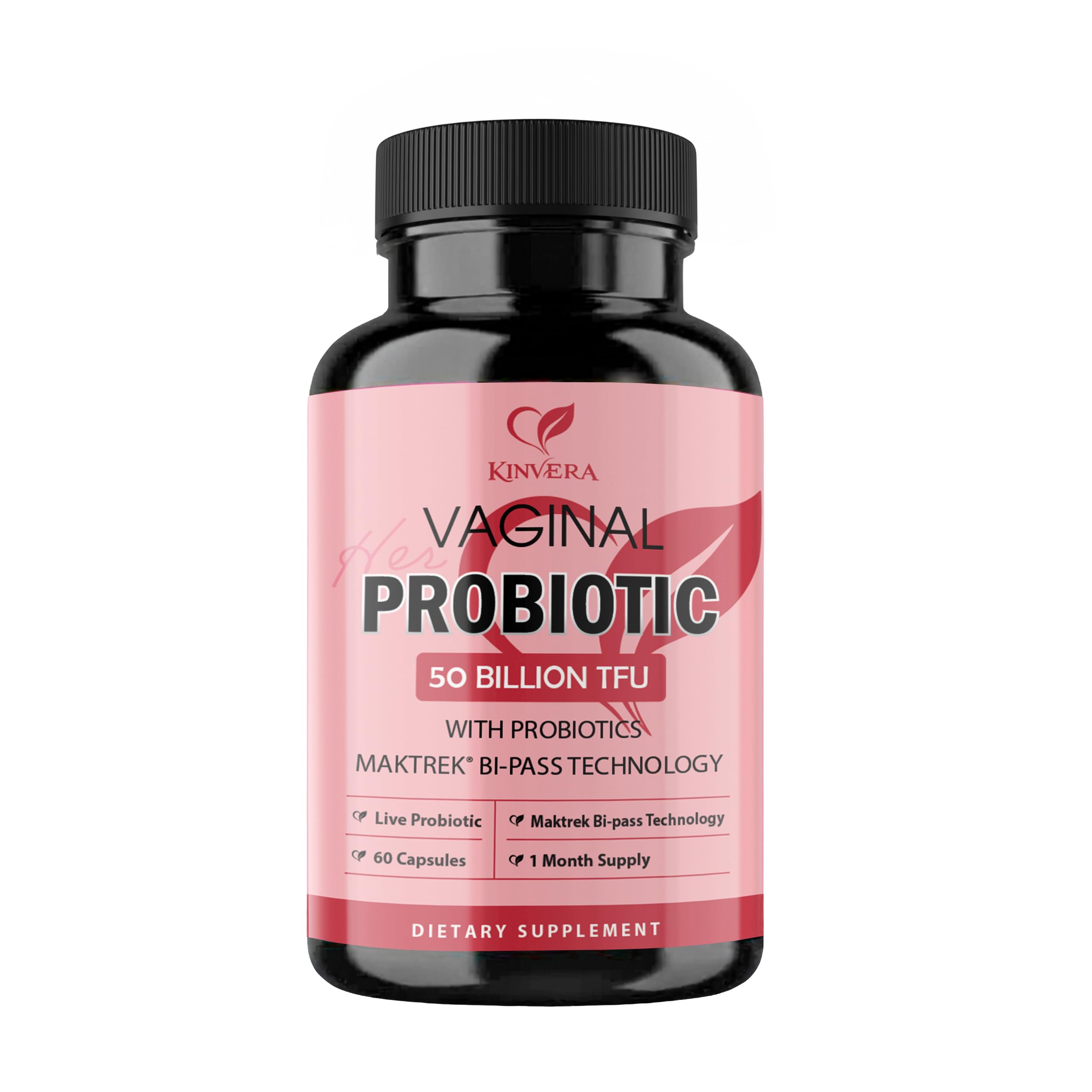 Probiotics for Women with Prebiotics – 50 Billion CFU – Digestive, Immune & Vaginal Health – 60 Capsules