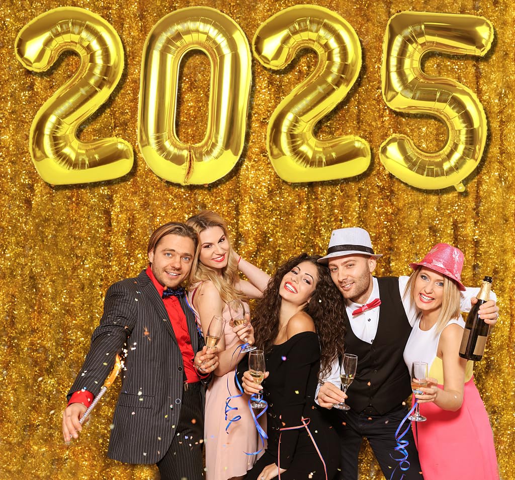 2025 Balloon Numbers - 40 Inch Gold New Years Eve Party Supplies 2025, Nye Decor Party Decorations Happy New Year, New Years Eve Foil Party Balloons