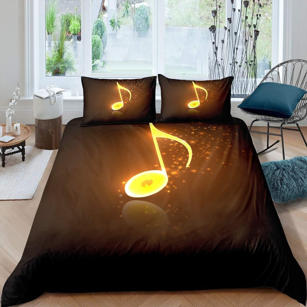 Parure de lit musique 260x230 pour créer une ambiance de chambre d'adolescent ou de studio
