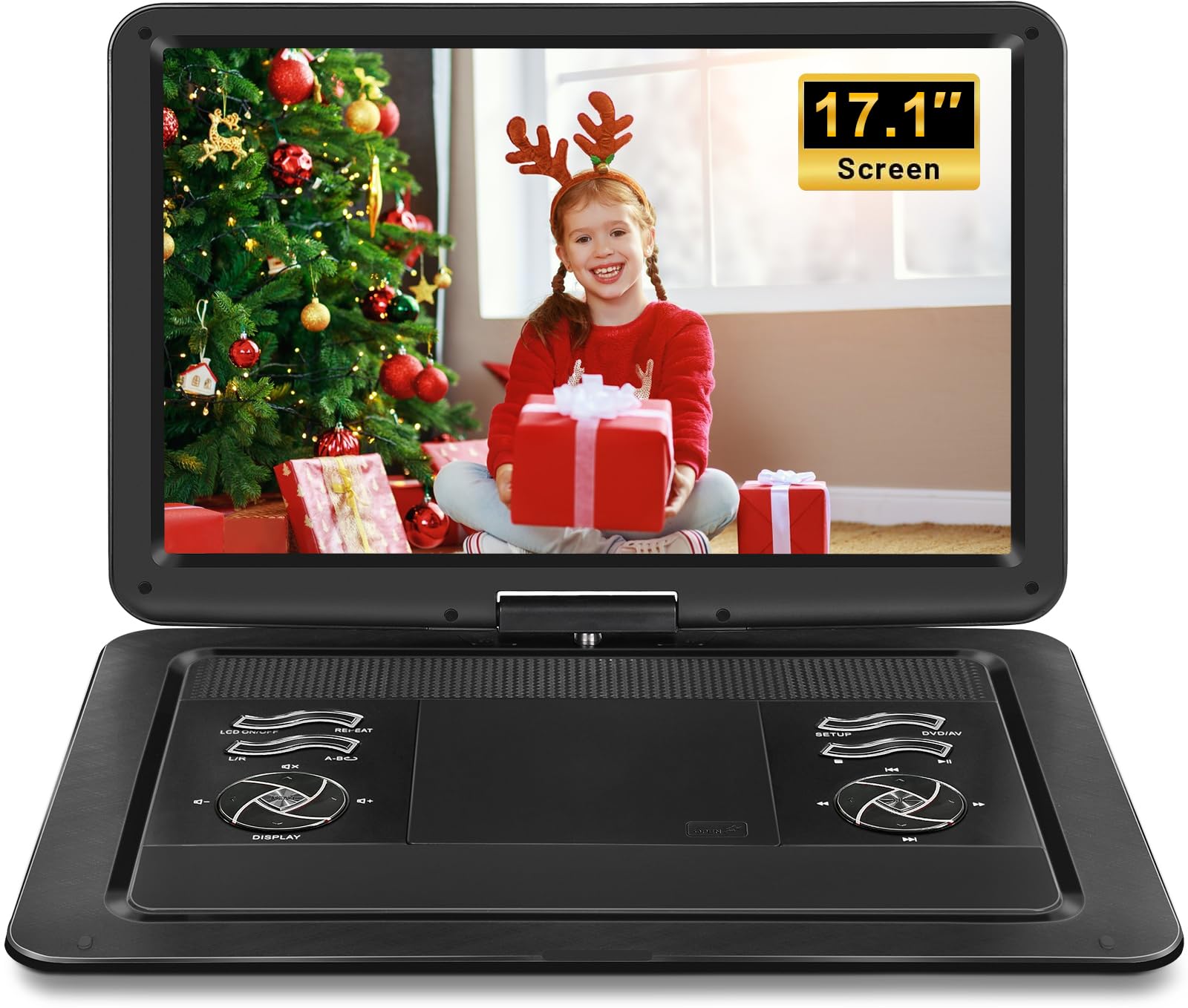 19.7 Inch Portable DVD Player with 17 Inch Large HD Screen, 5 Hours Rechargeable Battery, Portable DVD Player with Car Charger, Card Support