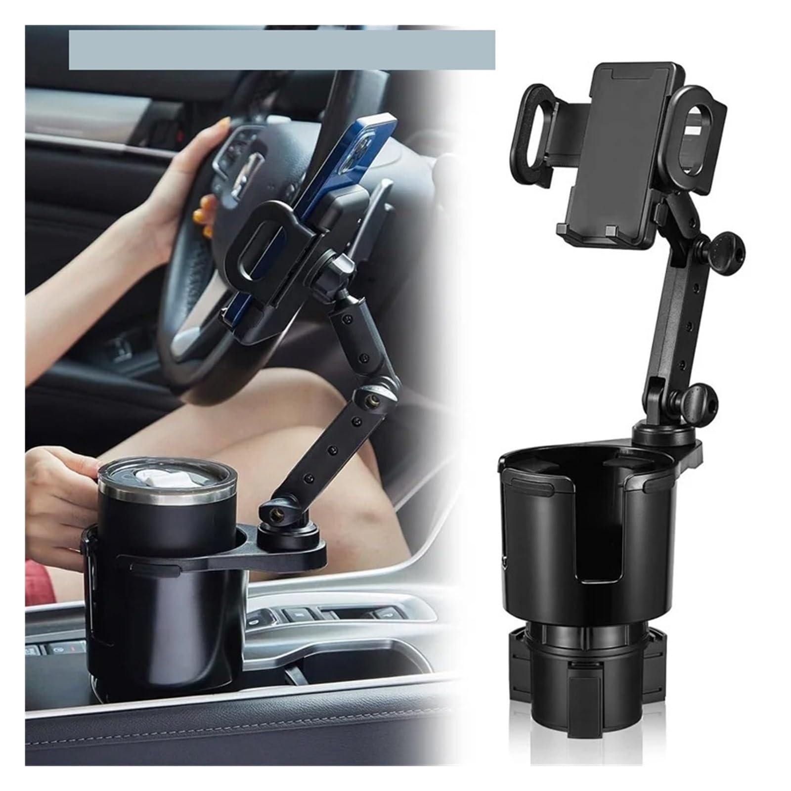 Universal Becherhalter Auto Verstellbare Universal-Auto-Getränkehalter Getränkehalter Expander-Adapter Mit Telefon-Aufbewahrungsbox Tablett-Zubehör Becherhalters Fahrzeug
