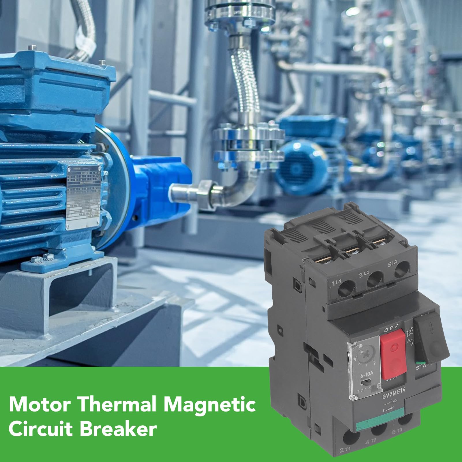 Disyuntor Magnético Térmico del Motor para Protección del Motor AC690V, Funcionamiento Estable y Seguro para Uso Industrial (GV2-ME14 6-10A)