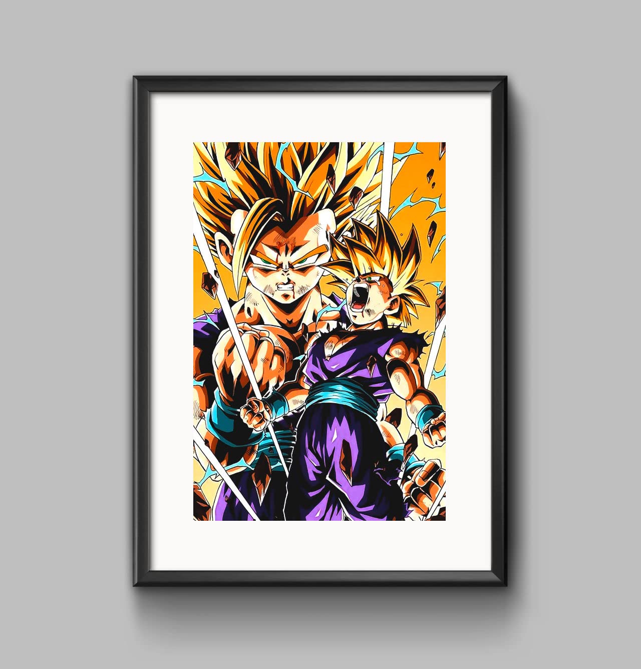 Generico Wall Art Poster, GOHAN SSJ2 (A4), Anime Manga Comicto