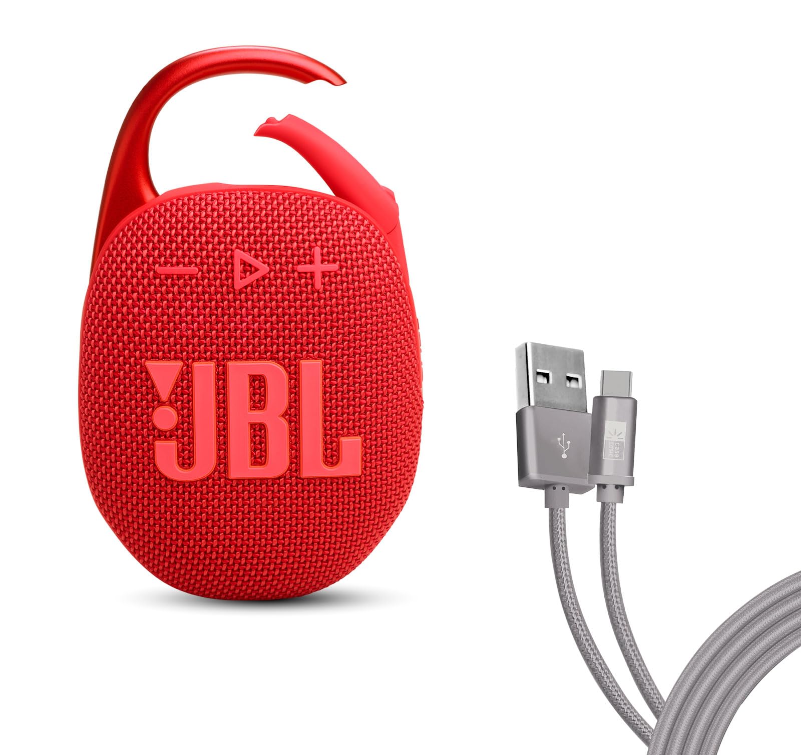 JBL Clip 5 Bundle with Case Logic 6FT Type C Braided - Red