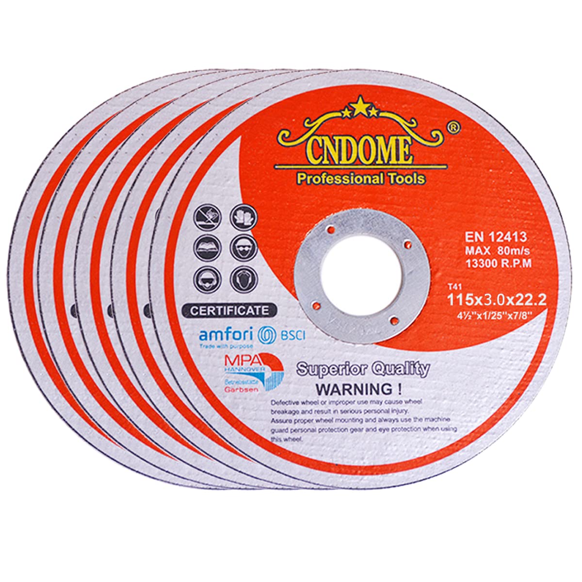 5 Pcs Diamond Metal Cutting Wheel 115mm (4-1/2") Diamond Blade Metal Stainless Steel Cutting Disc for Angle Grinder and Circular saw (3mm)