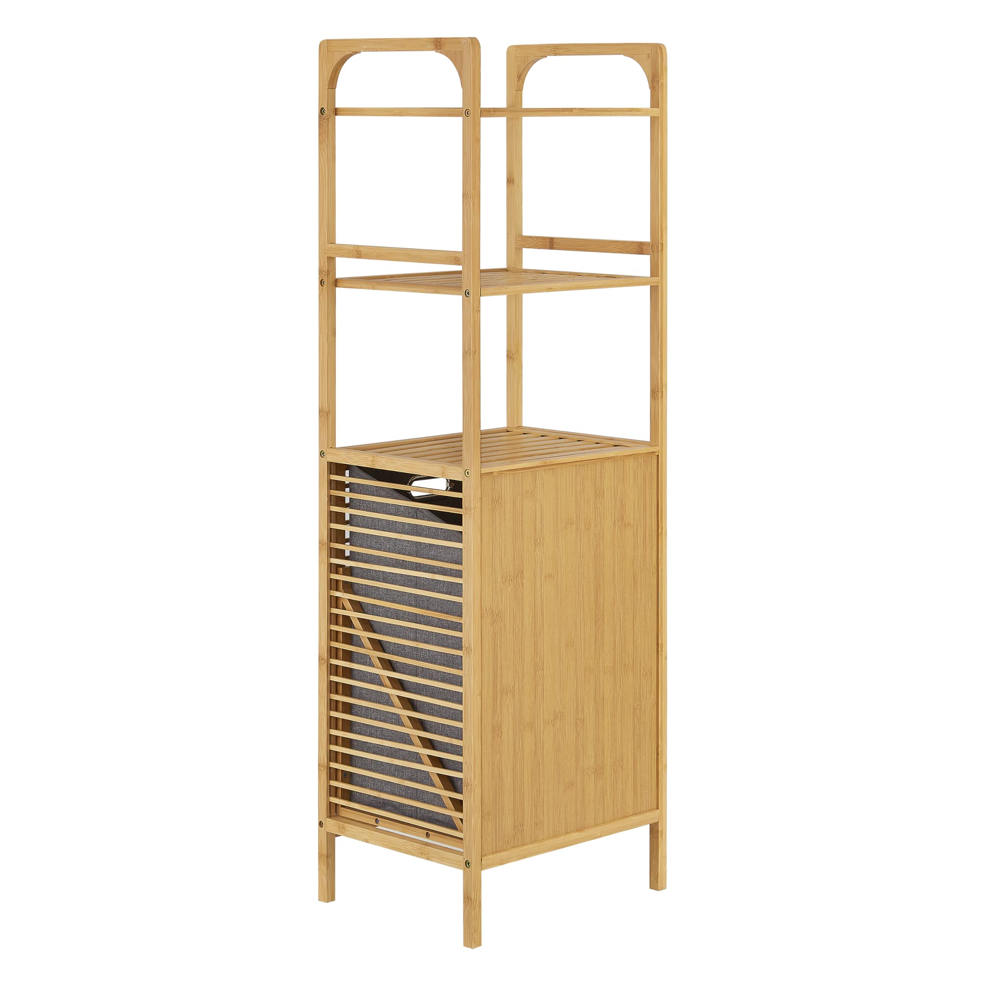 Estantería Nori De Bambú Con 2 Cajones - Organizador Para Lavandería O Decoración, 44x96x34 Cm