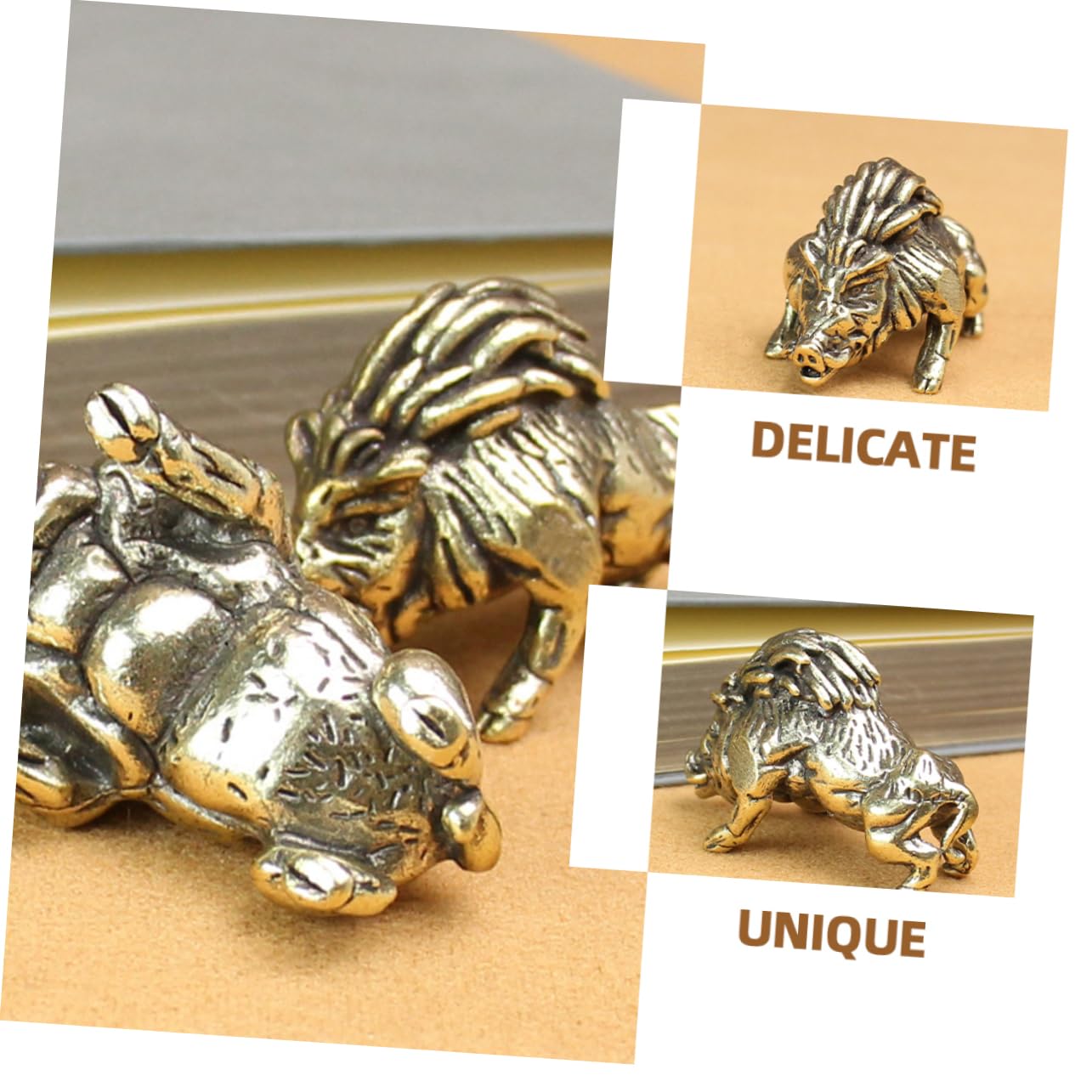 Zerodeko 6stücke Vintage Messing Wildschwein Statue Retro Tierfigur Für Schreibtischdekoration Kleine Miniatur Tierornamente Hochwertigem Messing Feng Shui Geschenkidee
