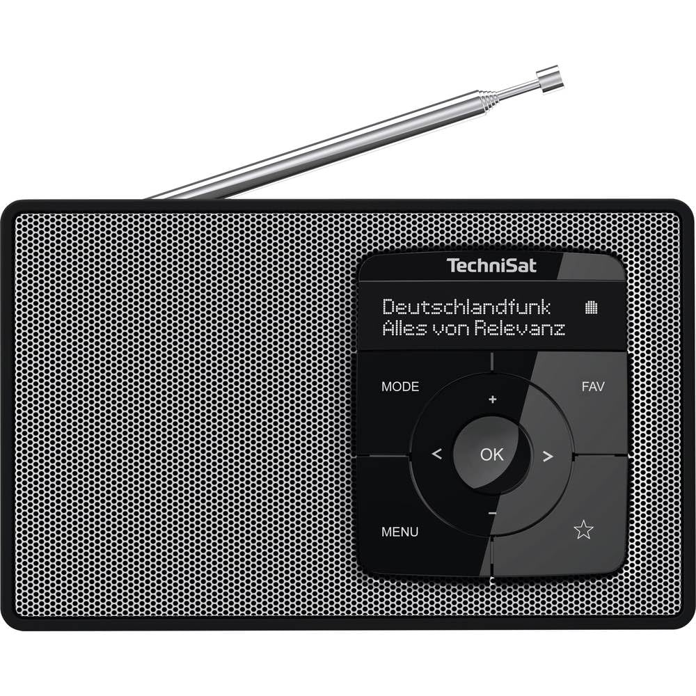 TechniSat DIGITRADIO 2 - Tragbares DAB+/UKW-Radio mit Akku (mit Bluetooth Audiostreaming, Weckfunktion, OLED Display, Kopfhöreranschluss, Lautsprecher 1 W RMS) schwarz/silber