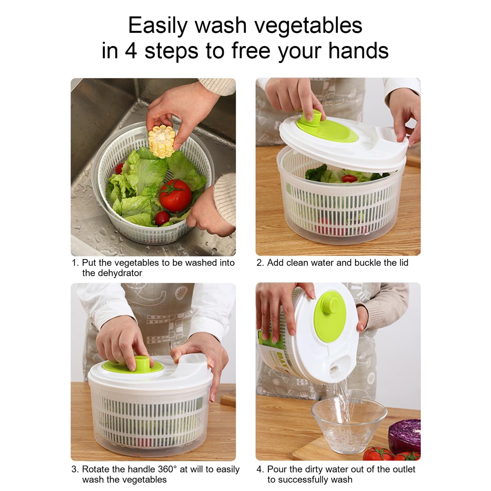 centrifuga per insalata, centrifuga per verdure | centrifuga per essiccatore di frutta, lavatrice per verdure, centrifuga multifunzionale per lavatrice di frutta per cucina