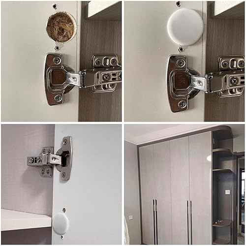 Miniatura 6 de 20 unids 1.378 in plástico oculto bisagra agujero tapa enchufe blanco