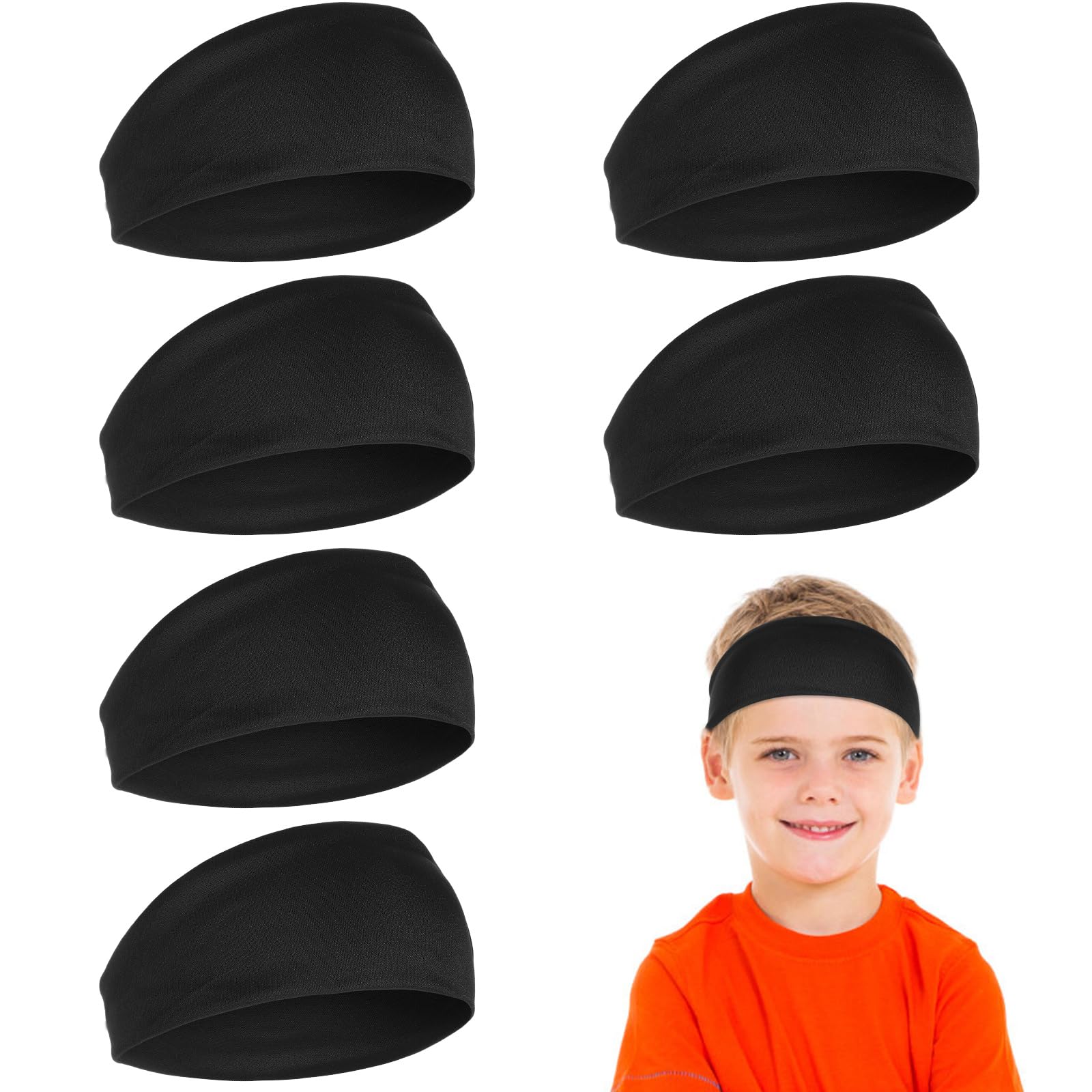 AvoDovA Bandeaux de Sport Enfant, 5 Pcs Bandes de Sport Élastiques Antidérapantes, Bandeau