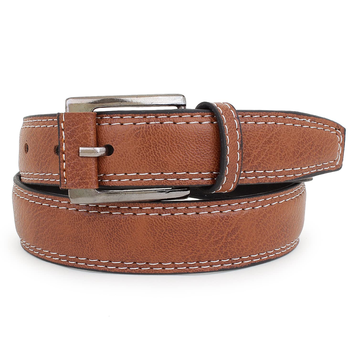 Zacharias Boy's Synthetic Leather Belt for kids kb-12 (Brown & Tan) (6-10 Years_Pack of 2) 4