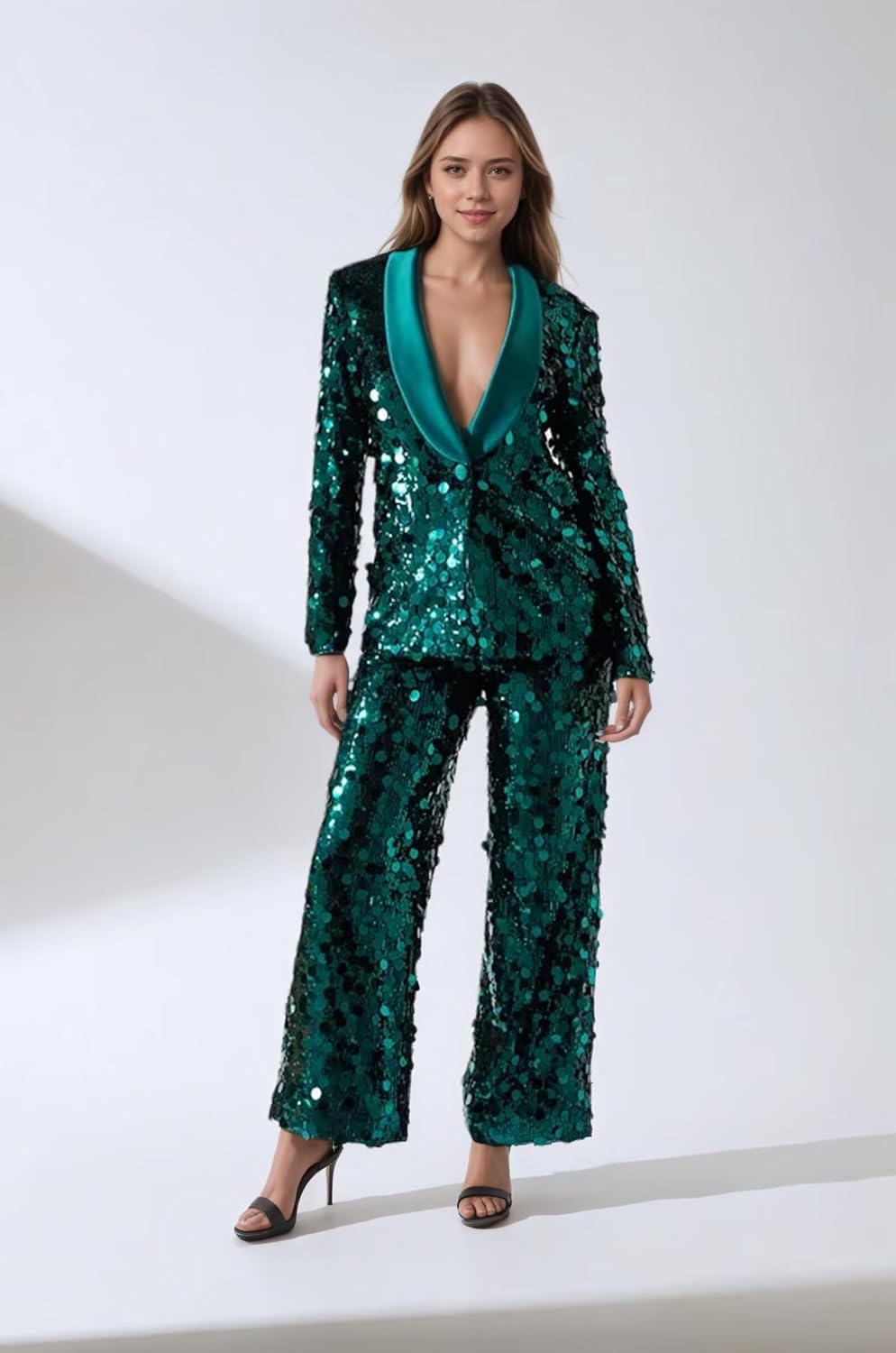 Sequin Suits for Women 2 Piece Sparkly Women Pant Suit Sexy Night Shiny Womens Suit Glitter Womens Suits for Party Wedding - Image 5