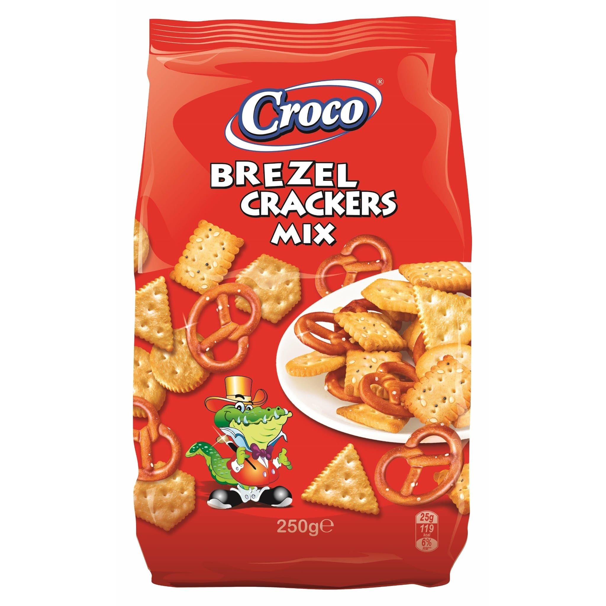 CROCO MIX CRACKERS & BREZEL 250g Pack of 12