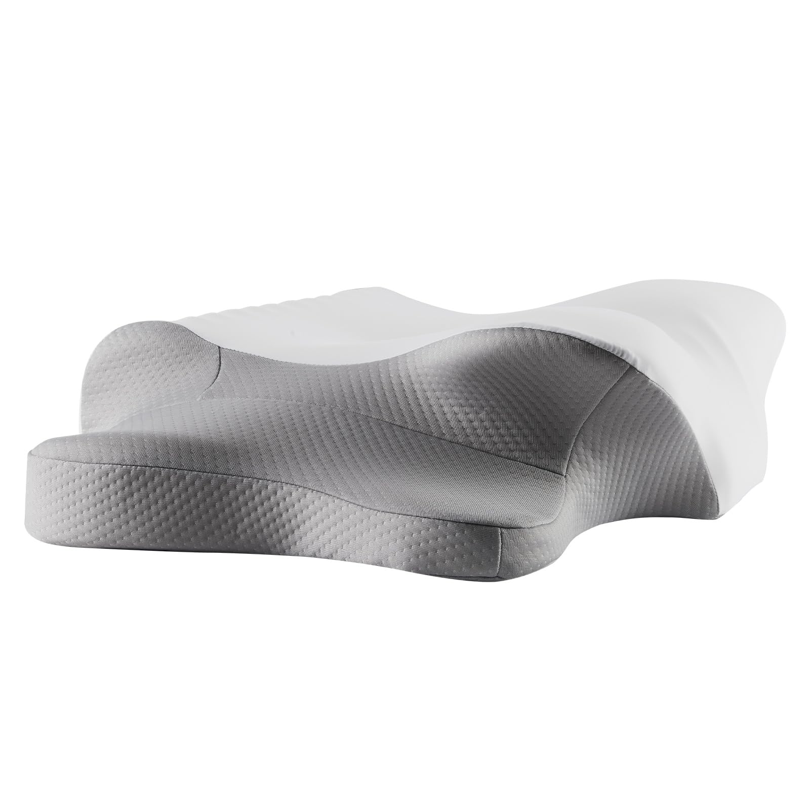 Almohada Ergonómica Cervical, Cojín de Memoria con Forma Adecuada para Personas Que Duermen en el Lateral, la Espalda y el Vientre, Almohada Cervical con Funda de Almohada