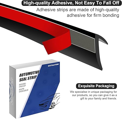 Miniatura 8 de DOTAATDW Tira de sellado de ventana de automóvil de 13.12 pies, tira de sellado de ventana en forma de V, universal, autoadhesiva, tira de goma para