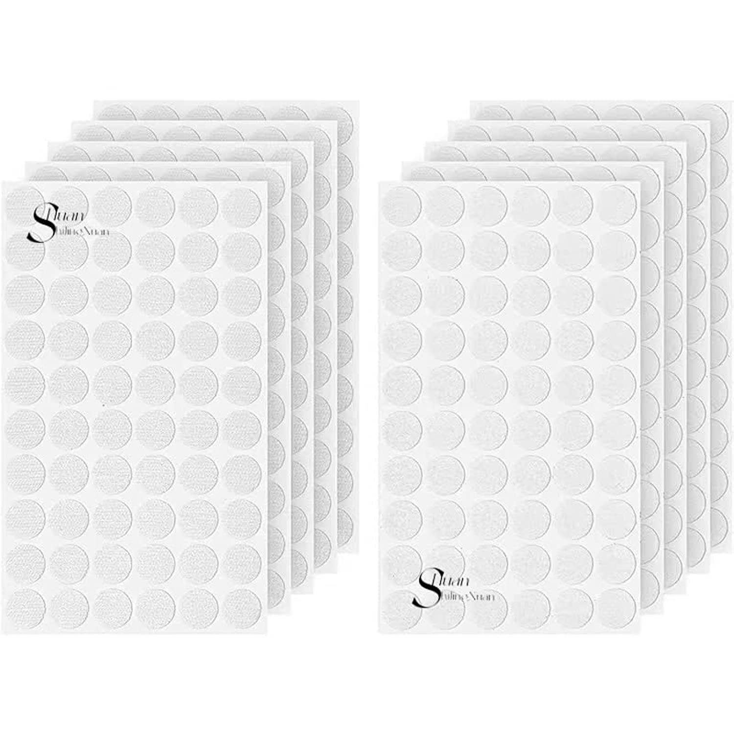 HSJX Waterproof Round Coins Velcro with Adhesive, Strong Sticky Dots (3/4in Diameter, 160 Pairs) - 320 Pieces