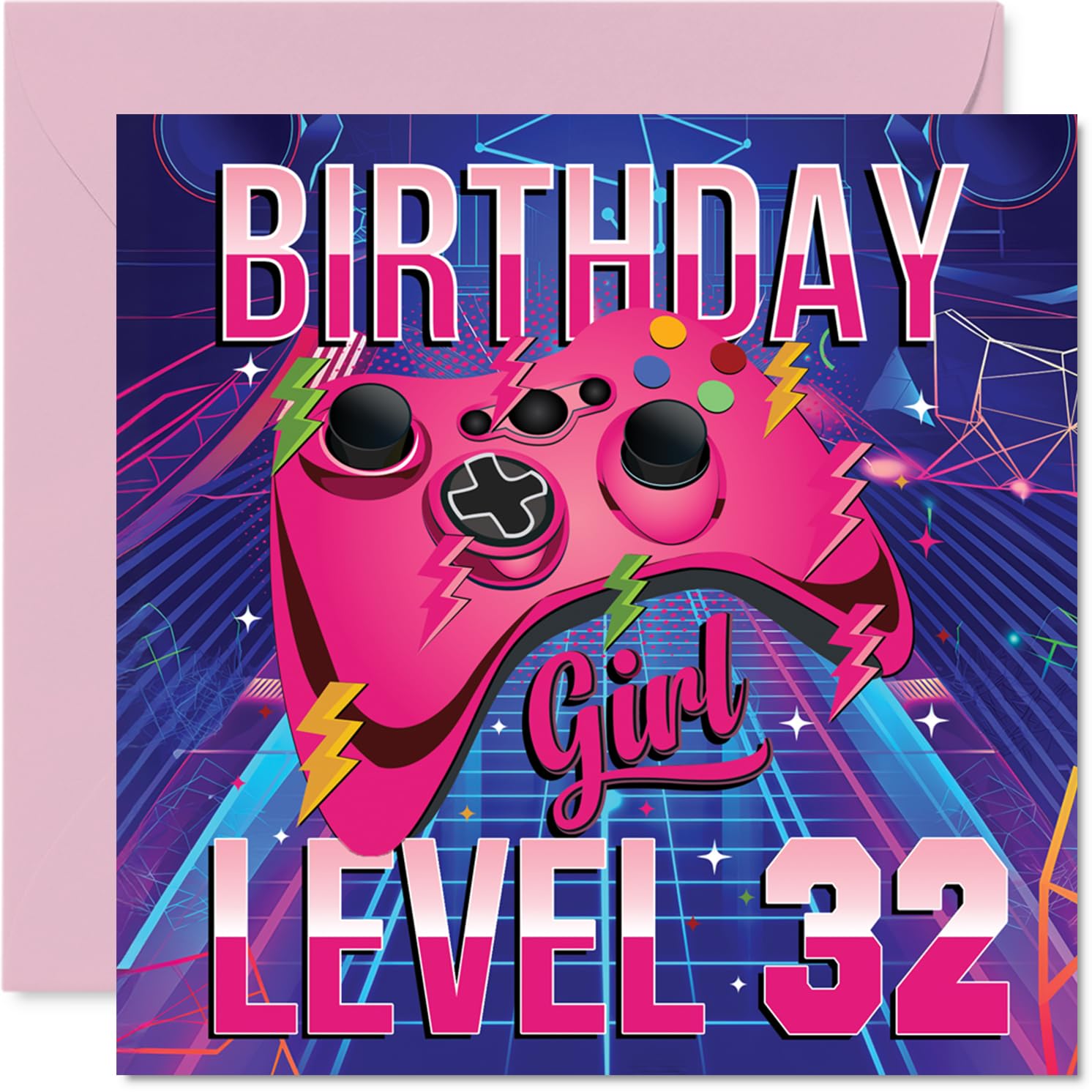 32nd Birthday Cards for Women, Gamer Level