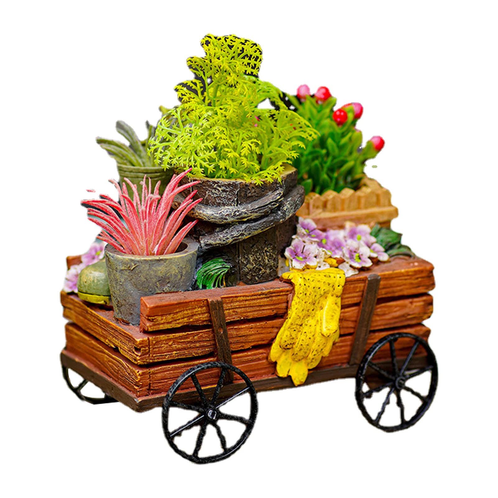 Cart Flower Pot | Resin Planter Holder | Decorative Flower Vase for Home Indoor Outdoor Decor