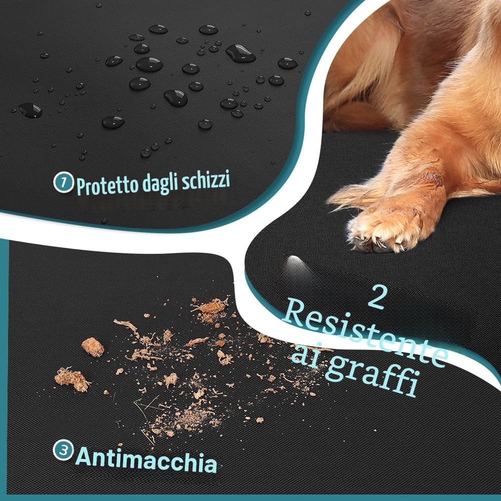 KYG Telo Auto per Cani Universale Impermeabile e Resistente Telo Bagagliaio Auto con Protezione Laterale Telo Cane Auto Bagagliaio Facile da Pulire per Auto, SUV e Camion, 185 * 105 * 38cm - Nero
