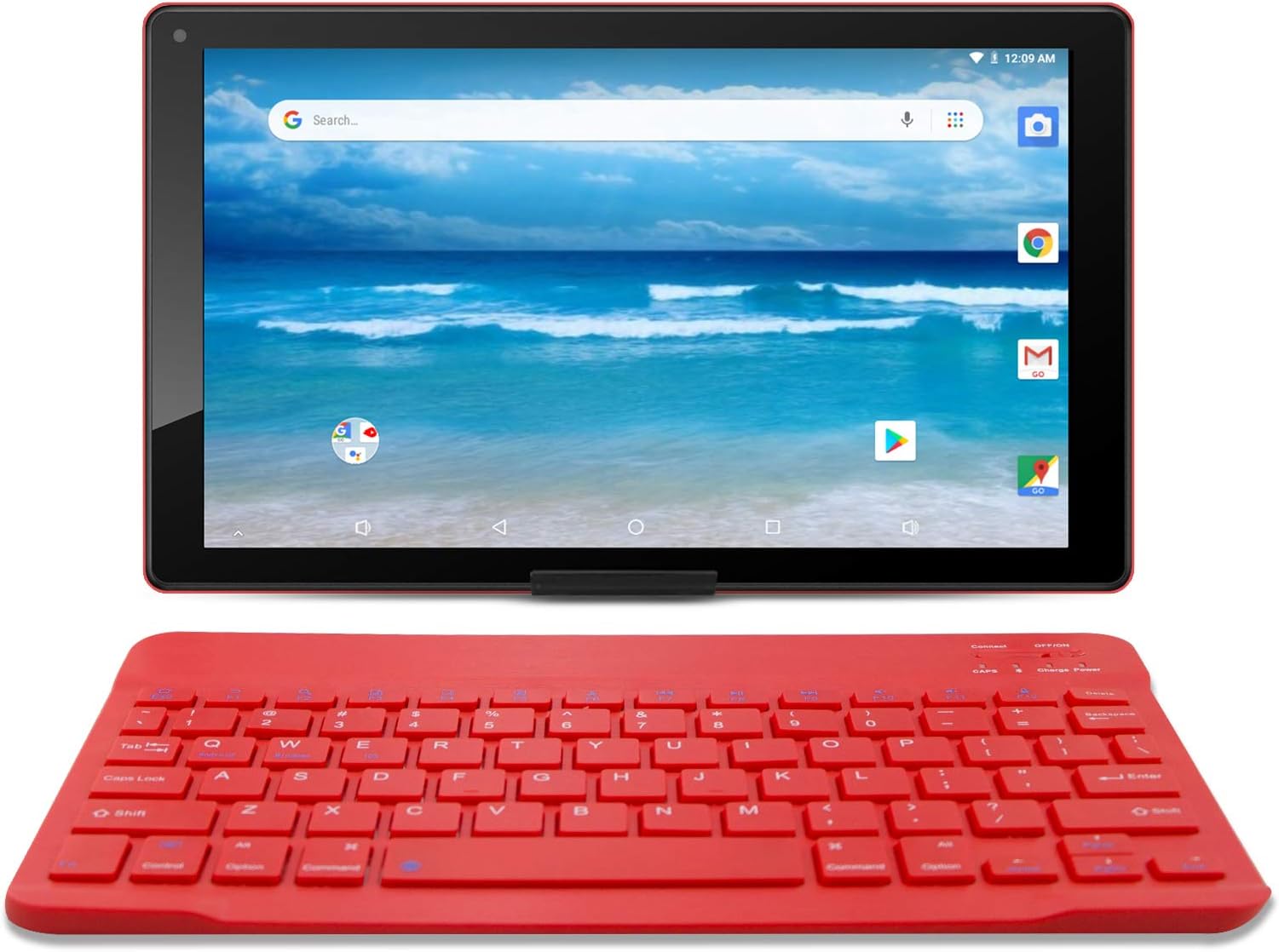 Azpen 10.1 inch Android 8.1 Oreo HD Tablet, GMS Google Certified, Bonus- Bluetooth Keyboard, Case and Stand Included (RED)