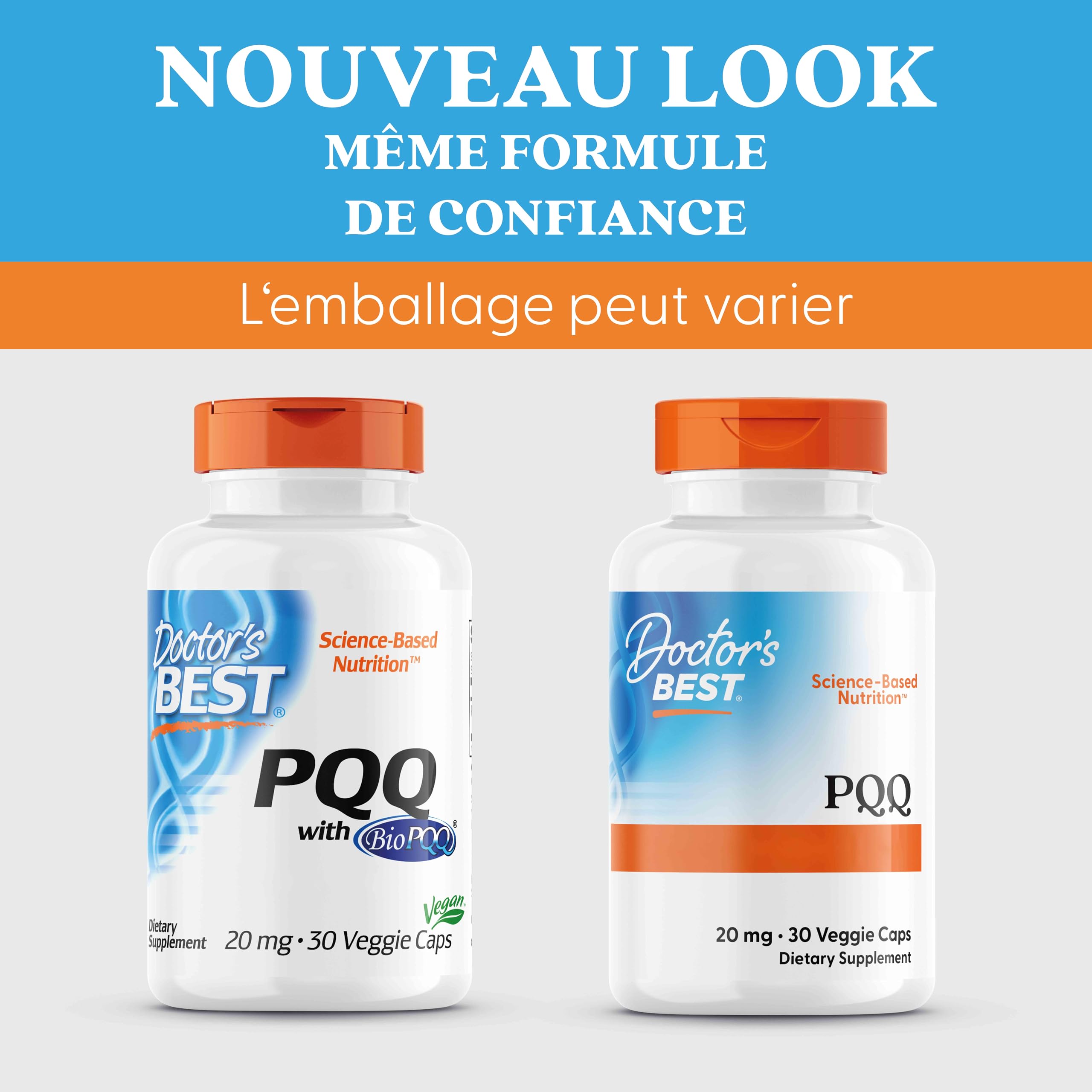 Doctor's Best, PQQ (Pyrroloquinoline Quinone), avec BioPQQ, 20 mg, 30 Capsules végétales, Hautement Dosé, Sans Soja, Sans Gluten, Sans OGM