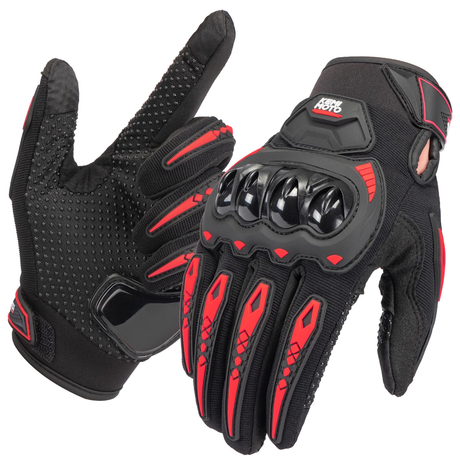 KEMIMOTO Guantes Moto Hombre, Guantes Moto Verano Protector Nudillos, Transpirables Exterior Pantalla Táctil para Hombr…