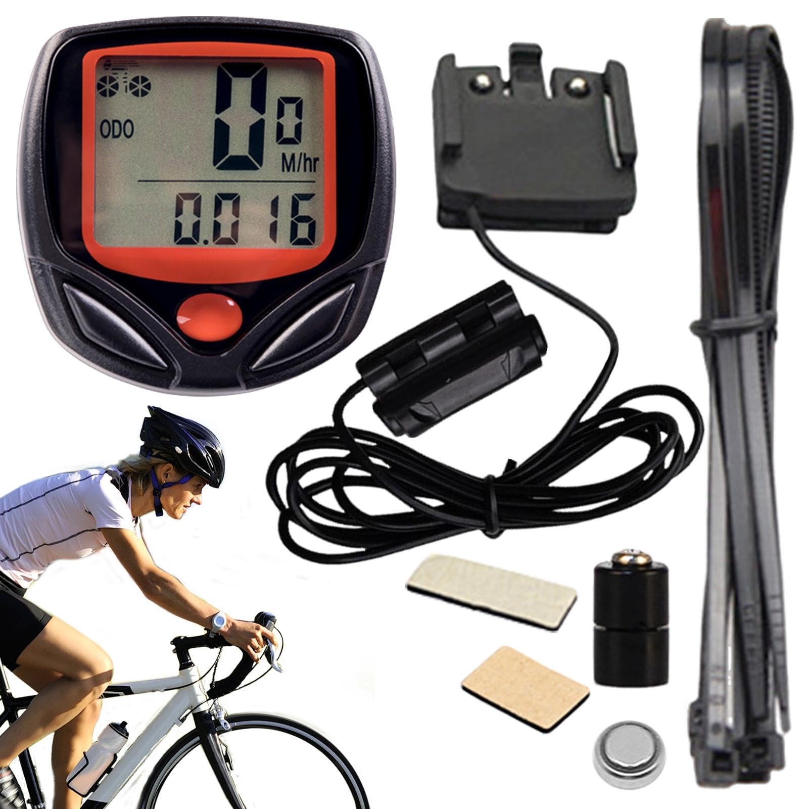 Bikes Odometer and Speedometer - Waterproof Wired Cycling Speedometer with LCD Display | Multifunctional Portable Clear Data Cycling Mileage Tracker for Bikes, Scooters
