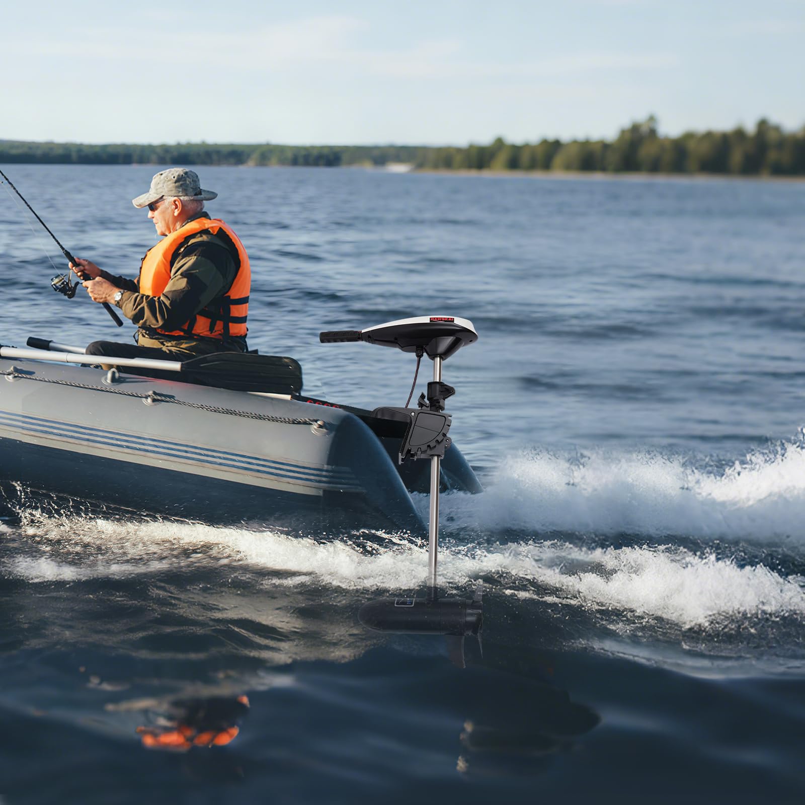 Motor eléctrico Hangkai ET45L de 12 V, 552 W, con control de velocidad F5-R2, velocidad máxima de 4 a 5 km/h, motor eléctrico silencioso de 50 dB para kayaks inflables.