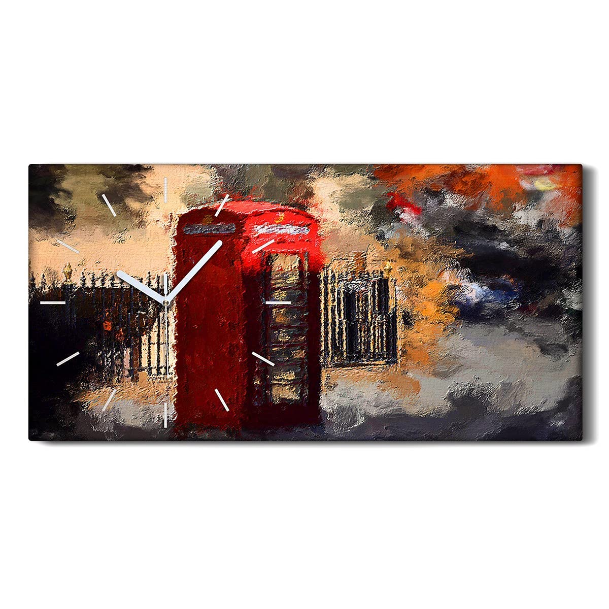 Horloge sur Toile 60x30cm Art Moderne Salon Image Rue London