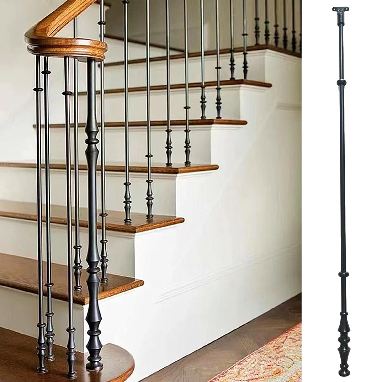 GLDYTVF Modern Adjustable Round Deck Handrail - Stylish Stair Balusters & Spindles for Porch, Balcony, Attic, Villa - 65-95 cm Height, Durable Railing Pillar, Perfect for Home Decor