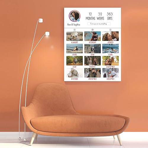 Miniatura 6 de Lienzo enmarcado de collage de 13 imágenes personalizado con tus fotos, lienzo de collage personalizado de múltiples fotos, regalo ideal para bodas,